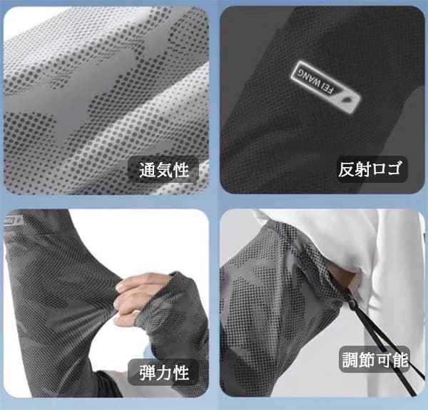 日焼け対策グッズ メッシュアームカバー付きフェイスマスク 紫外線対策 接触冷感