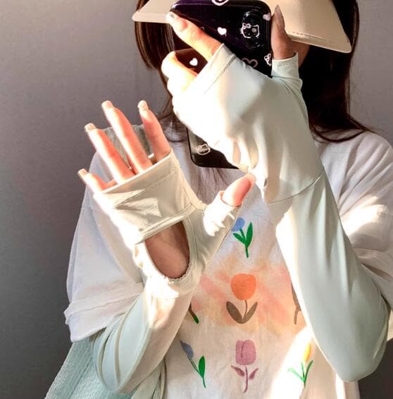 日焼け対策グッズ 女性用紫外線対策アームカバー冷感素材６色展開