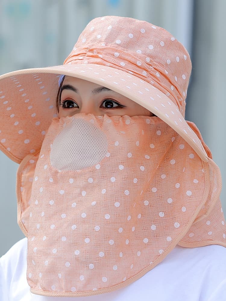 日焼け対策グッズ 全方位ガード 日よけ付き農作業帽