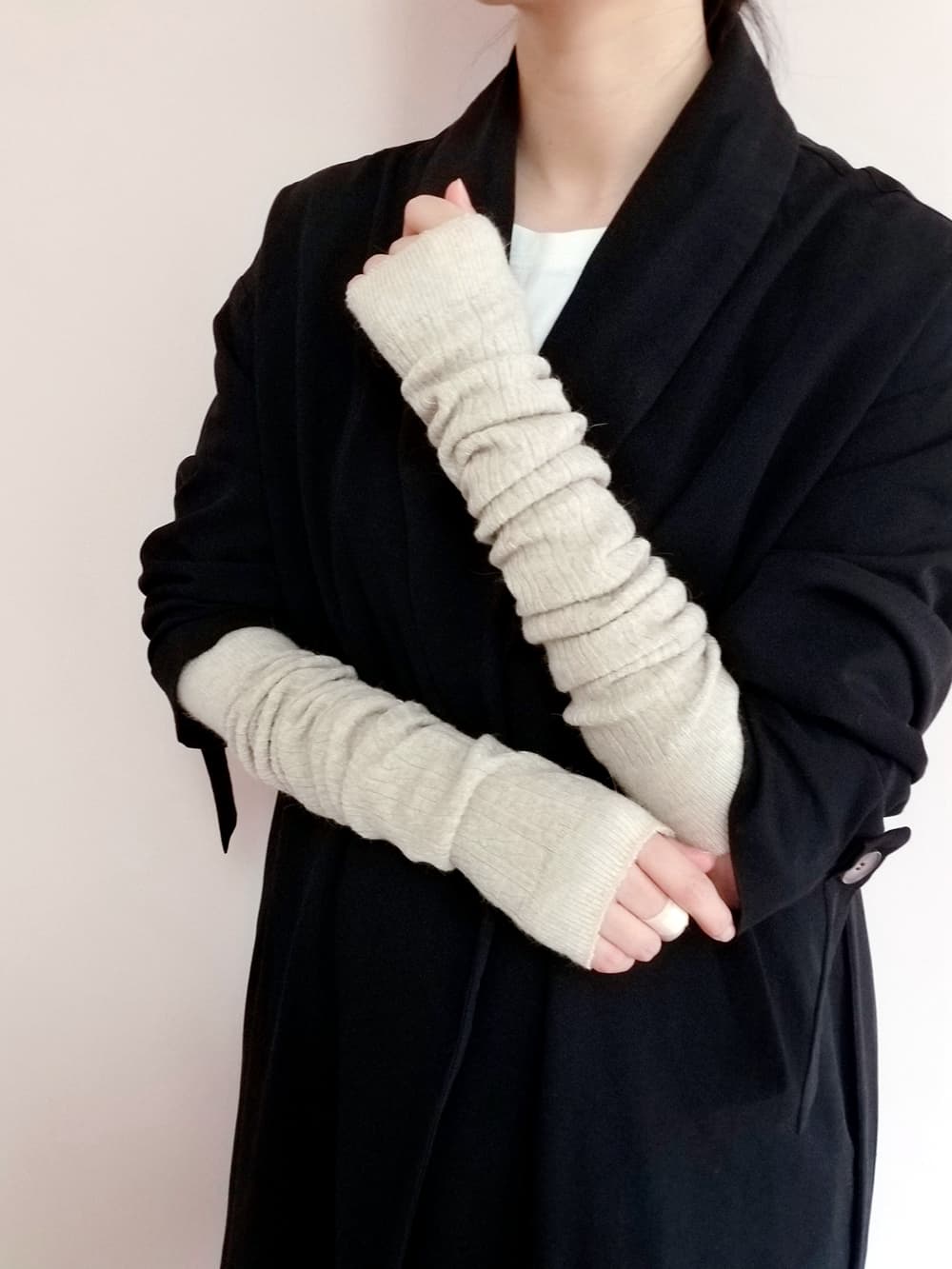 日焼け対策グッズ 絹のぬくもり 指なし肌守りアーム