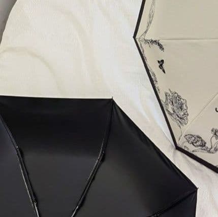 日焼け対策グッズ 花園刺繍柄折りたたみ日傘