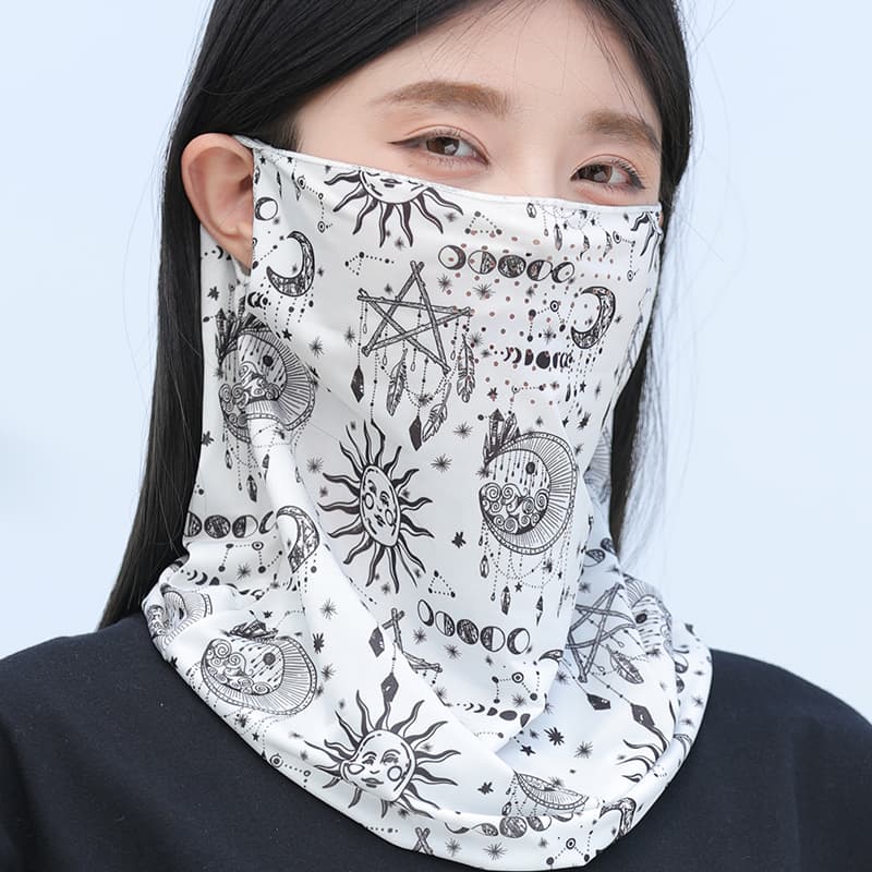 日焼け対策グッズ 通気性抜群 UVカットフェイスカバー