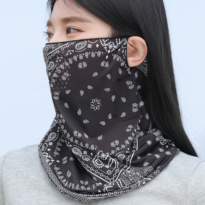 日焼け対策グッズ 通気性抜群 UVカットフェイスカバー