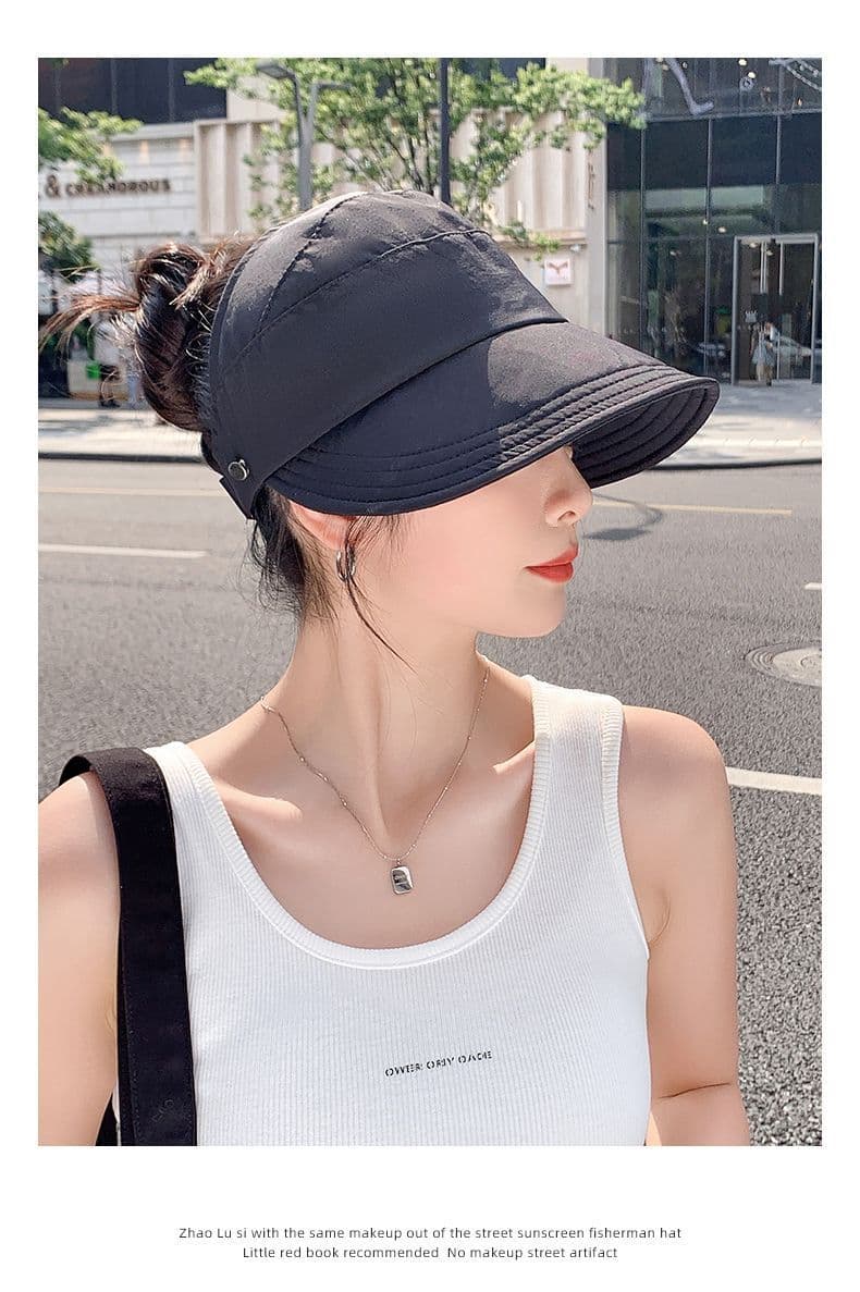 日焼け対策グッズ お団子ヘアー対応サンバイザー