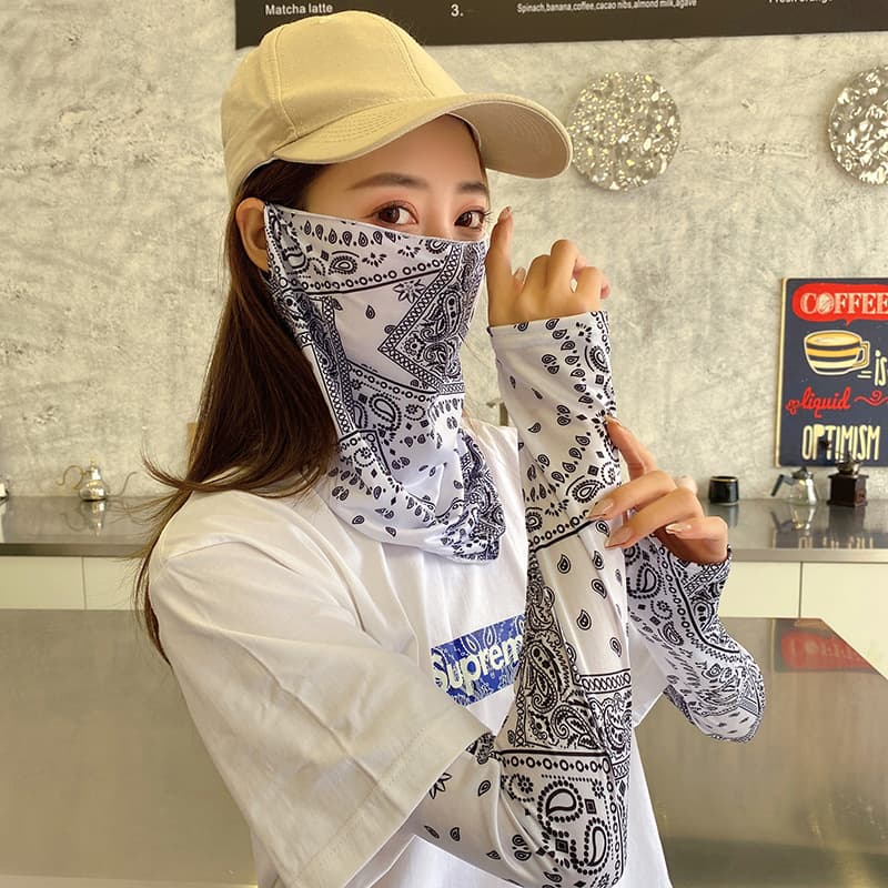 日焼け対策グッズ 多機能冷感フェイスカバー