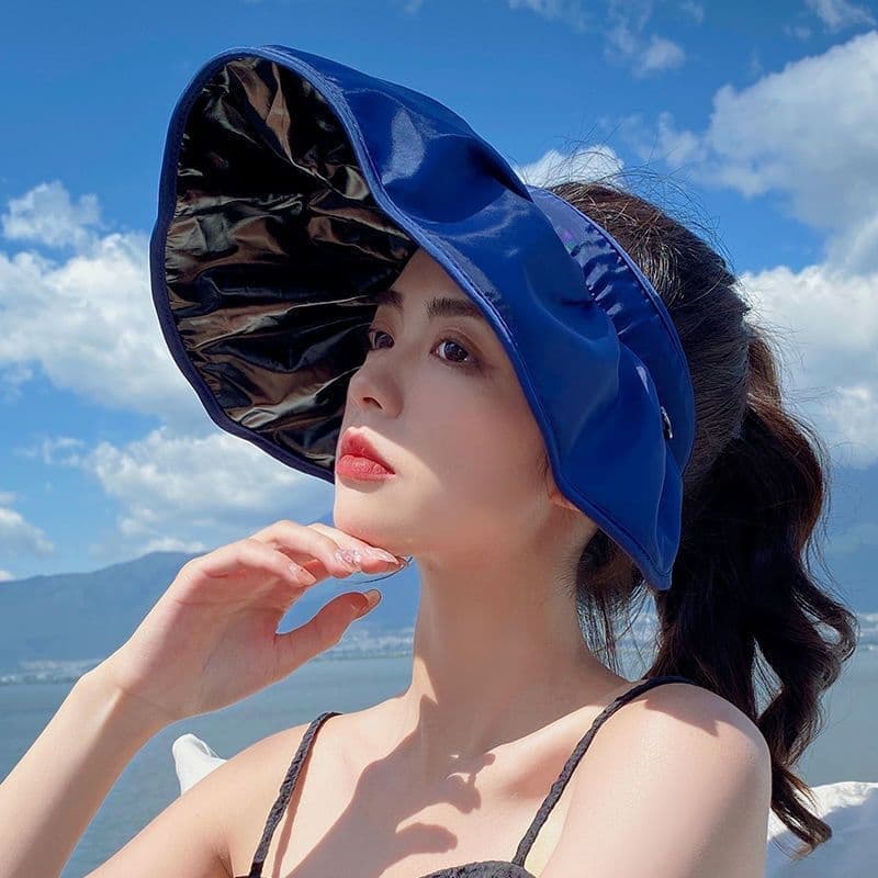 日焼け対策グッズ 優雅つば広サンバイザー