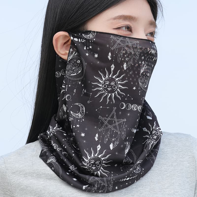 日焼け対策グッズ 通気性抜群 UVカットフェイスカバー