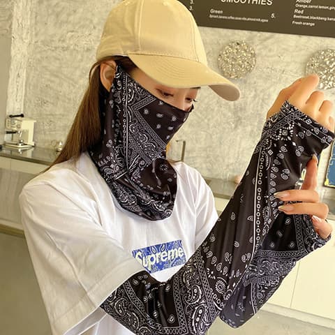 日焼け対策グッズ 多機能冷感フェイスカバー