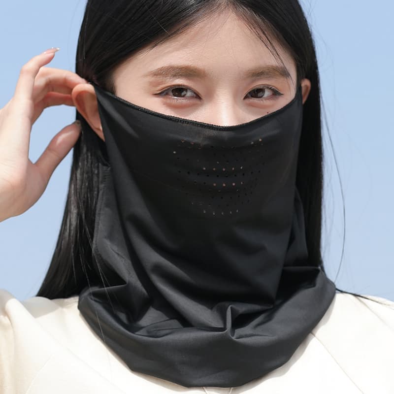 日焼け対策グッズ 通気性抜群 UVカットフェイスカバー